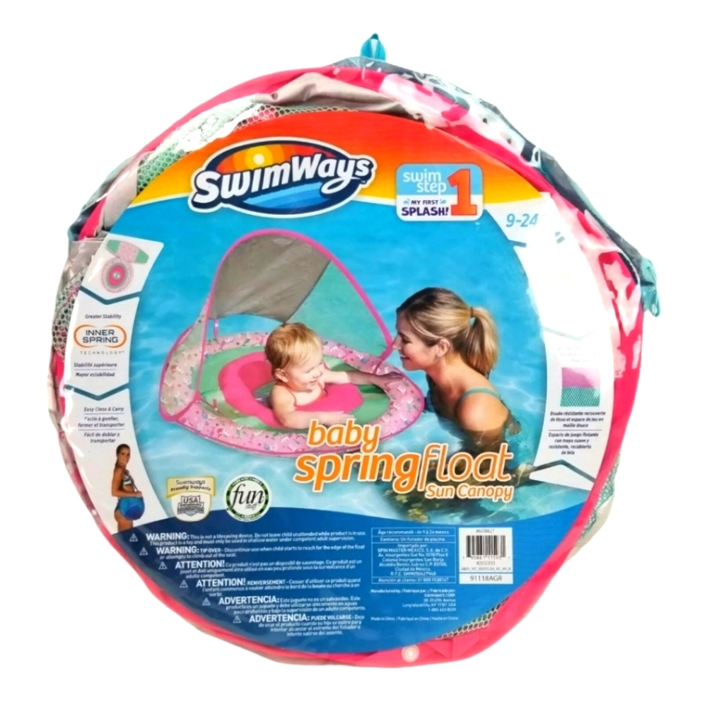 SwimWays Pink Baby Spring Float Sun Canopy